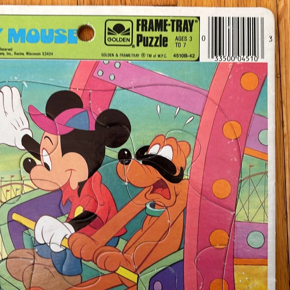 Vtg Disney Bundle 1 Micky Mouse 1 Donald Duck & Daisy Golden FrameTray Puzzles